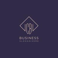 Initials CB logo monogram with rectangle style design vector