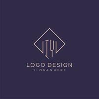 Initials IY logo monogram with rectangle style design vector