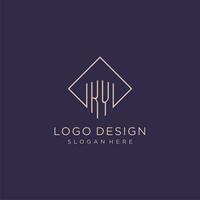 Initials KY logo monogram with rectangle style design vector