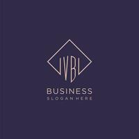 Initials VB logo monogram with rectangle style design vector