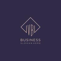 Initials VB logo monogram with rectangle style design vector