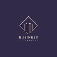 Initials IO logo monogram with rectangle style design vector