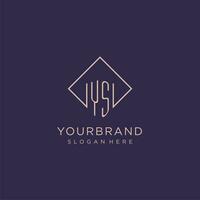 Initials YS logo monogram with rectangle style design vector