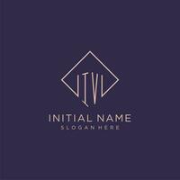 Initials IV logo monogram with rectangle style design vector