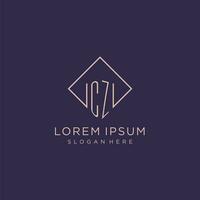 Initials CZ logo monogram with rectangle style design vector
