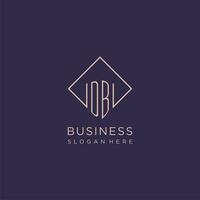 Initials DB logo monogram with rectangle style design vector