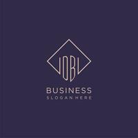 Initials DB logo monogram with rectangle style design vector