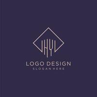 Initials HY logo monogram with rectangle style design vector