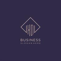 Initials XO logo monogram with rectangle style design vector