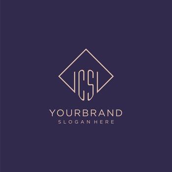 iniciales cs logo monograma con rectángulo estilo diseño vector