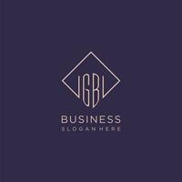 Initials GB logo monogram with rectangle style design vector