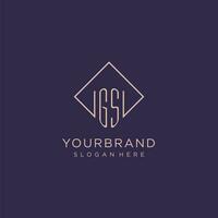 Initials GS logo monogram with rectangle style design vector