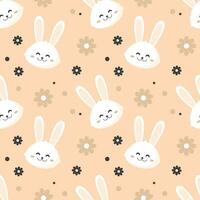 Rabbit seamless pattern. vector