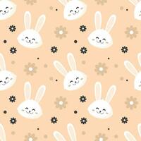 Rabbit seamless pattern. vector