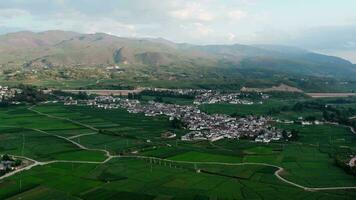 by och fält i shaxi, Yunnan, Kina. video