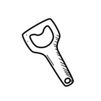 Bottle opener icon doodle cartoon. Vector illustration isolated on white.