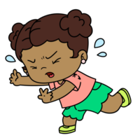 Cute little girl scared expression cartoon png