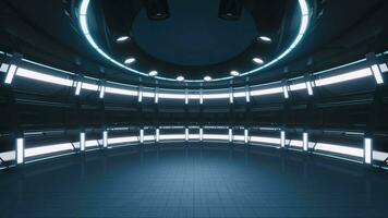 Empty room and spotlights, 3d rendering. video