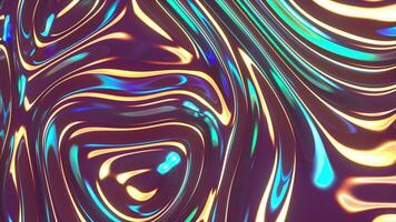 Loop animation of gradient wave cloth, fluid color background, 3d rendering. video