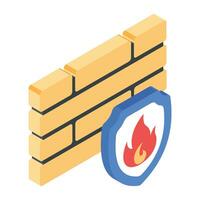 Here is the latest isometric icon of network wall vector