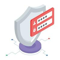 Check out isometric icon of security vector