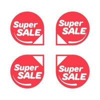 Set of Sale badges. Sale quality tags and labels. Template banner shopping badges. Special offer, sale, discount, shop, black friday. Vector illustration.