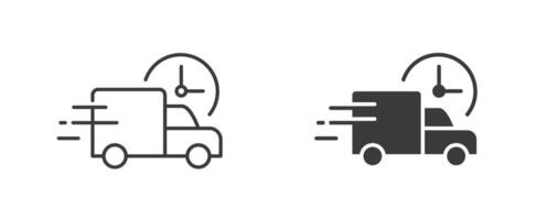 Fast delivery truck icon. Fast delivery truck icon, Express delivery symbol, Quick shipping truck logo, Speedy delivery van, Swift transportation icon, Expedited delivery truck graphic. vector