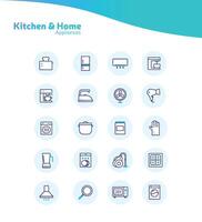 Kitchen and Household Appliance Icon Set for Modern Homes. vector