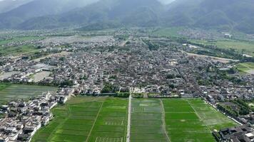 Fields and villages in Dali, Yunnan, China. video