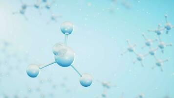 chemisch Molekül mit Blau Hintergrund, 3d Wiedergabe. video