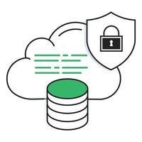 Secure Data Server Icon. Network Protection, Information Privacy, and Cloud Security. Editable Stroke for Easy Customization. vector