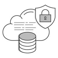 Secure Data Server Icon. Network Protection, Information Privacy, and Cloud Security. Editable Stroke for Easy Customization. vector