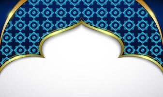 Blue islamic background with ligh golden vector