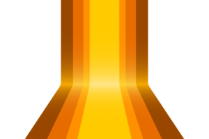 3d brown and orange stripe path perspective abstract transparent background. Flow down robbon display backdrop luxury style. png