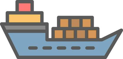 Cargo Ship Vector Icon Design