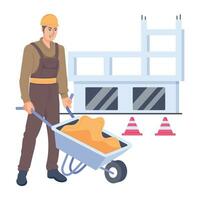 Trendy Labour Working vector