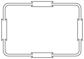Frame and border isolated vector. Black outline on white bakcground template. vector