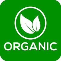 Green background organic vector logo or icon, organic logo