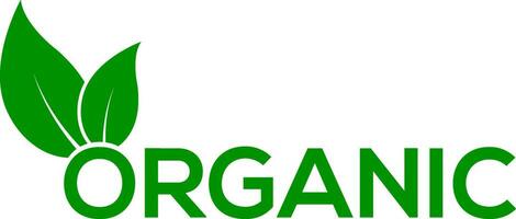 White background organic vector logo or icon, organic leaf logo