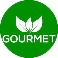 Gourmet leaf vector logo Green background Gourmet leaf  logo or icon