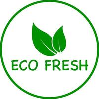 Eco fresh vector logo or icon, green background eco fresh logo