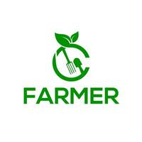 White background farmer logo, farmer vector logo or icon