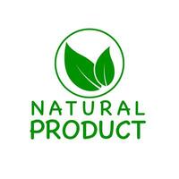 Natural product vector logo or icon, white background  natural product logo