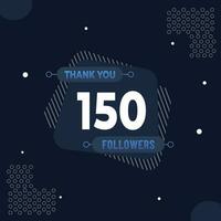 Thank you 150 subscribers or followers. web social media modern post design vector