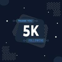 Thank you 5k subscribers or followers. web social media modern post design vector