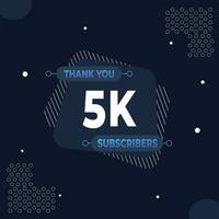 Thank you 5k subscribers or followers. web social media modern post design vector