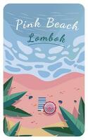 Pink Beach Lombok Indonesia vector