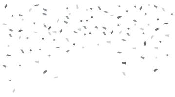 Festive confetti with hearts in silver color vector