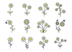 girasol plano ilustración colocar. girasoles icono diseño aislado en blanco antecedentes. amarillo floral botánica verano. vector ilustración