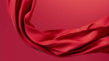 Flowing red wave cloth, 3d rendering. video